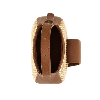 Borsa Hogan hobo mini in rapia e pelle martellata - 5