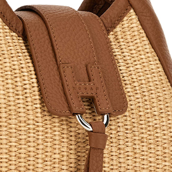 Borsa Hogan hobo mini in rapia e pelle martellata - 6