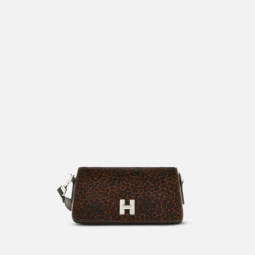 Borsa flap Hogan H-Turn mini in cavallino maculato e pelle - 1