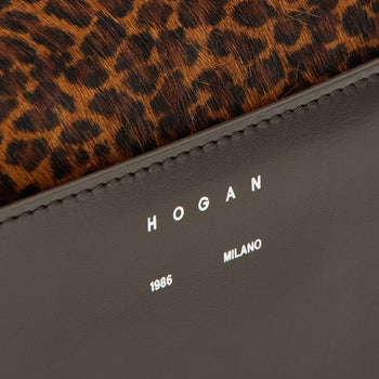 Borsa flap Hogan H-Turn mini in cavallino maculato e pelle - 6