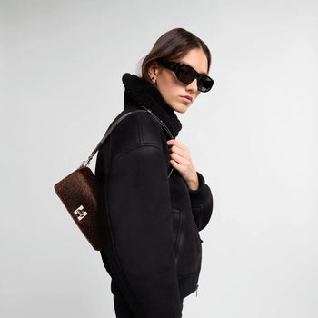 Borsa flap Hogan H-Turn mini in cavallino maculato e pelle - 8