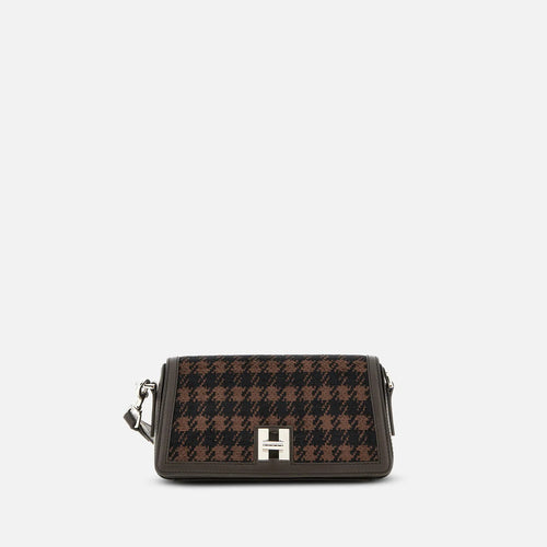 Borsa flap Hogan H-Turn mini in tessuto pied de poule - 1