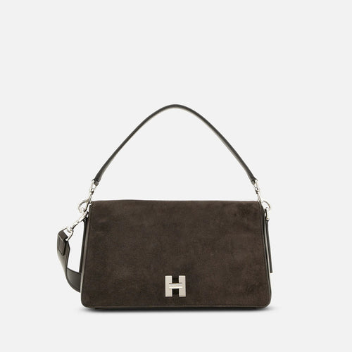 Borsa flap Hogan H-Turn in camoscio con tracolla - 1