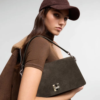 Borsa flap Hogan H-Turn in camoscio con tracolla - 7