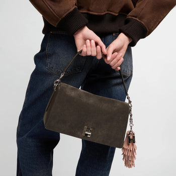 Borsa flap Hogan H-Turn in camoscio con tracolla - 8