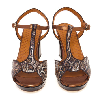 Sandalo Chie Mihara Keduni-48 in pelle con tacco 85 mm e plateau MARRONE - 5