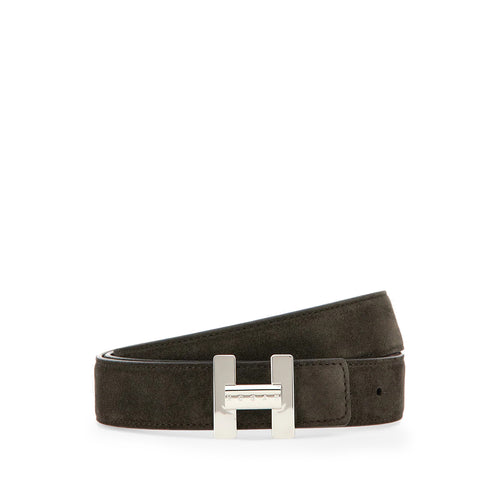 Cintura reversibile Hogan in camoscio con fibbia "H" - 1