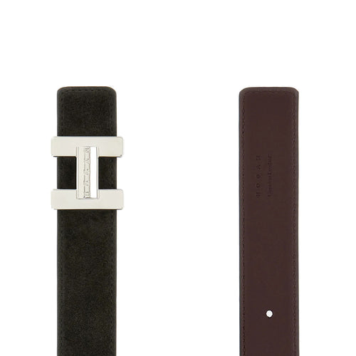 Cintura reversibile Hogan in camoscio con fibbia "H" - 2