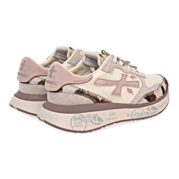 Sneaker Premiata Lauryn in pelle e camoscio con inserti cavallino muccato - 3