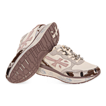Sneaker Premiata Lauryn in pelle e camoscio con inserti cavallino muccato - 4