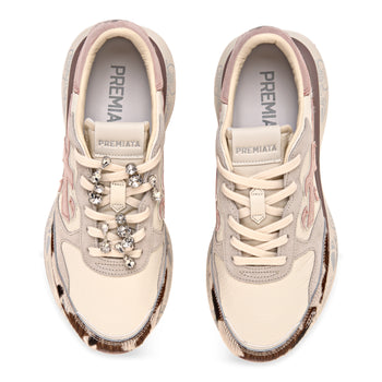 Sneaker Premiata Lauryn in pelle e camoscio con inserti cavallino muccato - 5