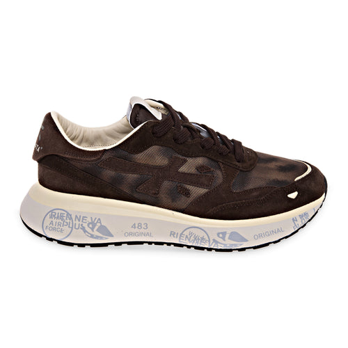 Sneaker Premiata Lauryn in camoscio e tessuto stampa maculato - 1