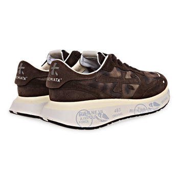 Sneaker Premiata Lauryn in camoscio e tessuto stampa maculato - 3