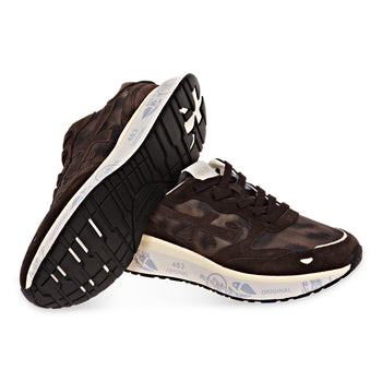 Sneaker Premiata Lauryn in camoscio e tessuto stampa maculato - 4