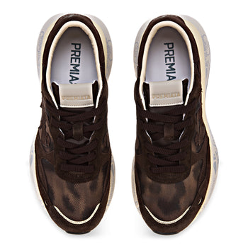 Sneaker Premiata Lauryn in camoscio e tessuto stampa maculato - 5
