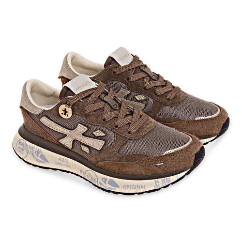 Sneaker Premiata Lauryn in camoscio hairy e tessuto - 2