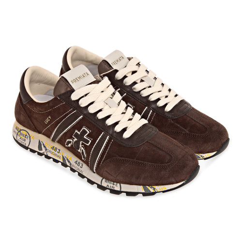 Sneaker Premiata Lucy 0.1 in camoscio stampa cocco e pelle - 2