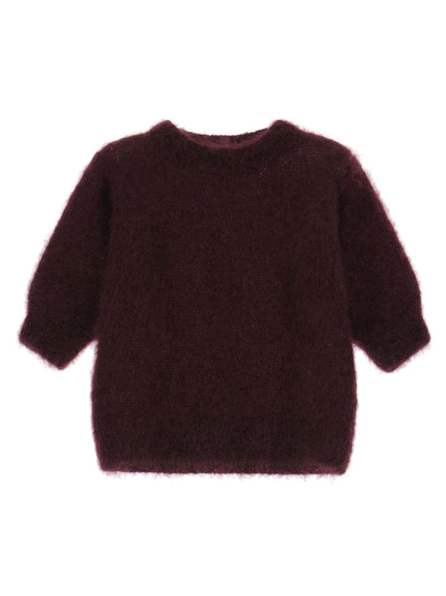 Maglia girocollo Dixie in kid mohair con manica al gomito