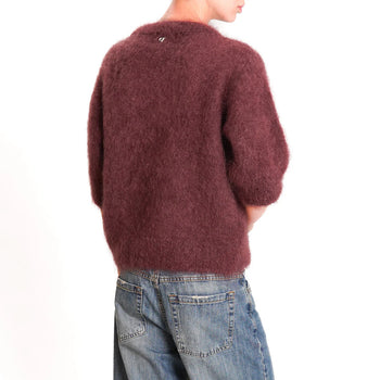 Maglia girocollo Dixie in kid mohair con manica al gomito - 3