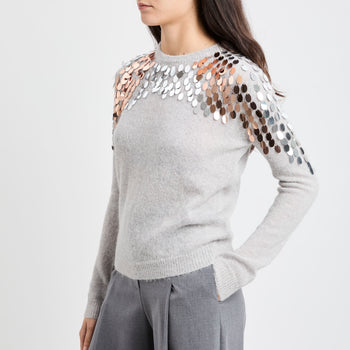 Pullover Dixie a manica lunga con paillettes - 7