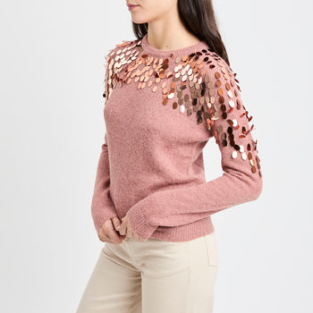 Pullover Dixie a manica lunga con paillettes - 8