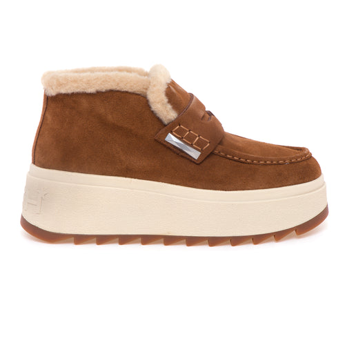 Mocassino alto ASH in camoscio con platform in gomma