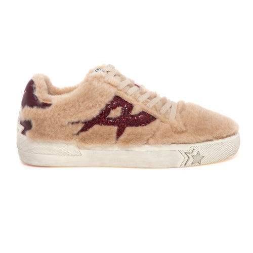 Sneaker ASH in ecopelliccia con inserti in glitter e pelle