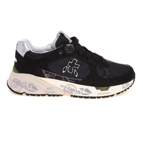 Sneaker Premiata Mase-d in camoscio e tessuto tecnico con inserto maculato
