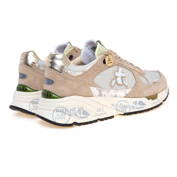 Sneaker Premiata Mase-d in camoscio e tessuto tecnico con inserto in pitone tono su tono - 3