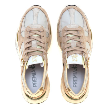 Sneaker Premiata Mase-d in camoscio e tessuto tecnico con inserto in pitone tono su tono - 5