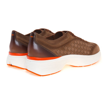 Sneaker Santoni Easy Bouce in camoscio intrecciato - 3
