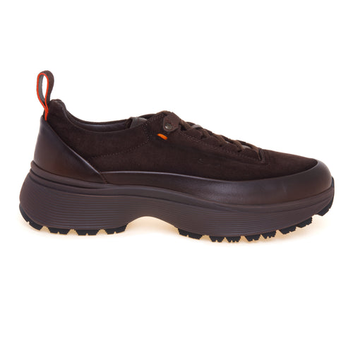 Sneaker Santoni Easy Bounce Mountain in pelle e camoscio anticati - 1