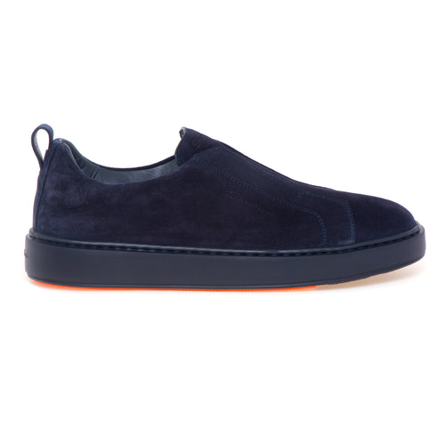 Sneaker slip-on Santoni in camoscio con suola tono su tono