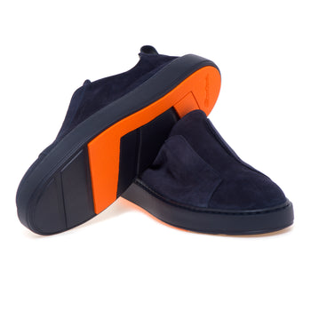 Sneaker slip-on Santoni in camoscio con suola tono su tono - 4
