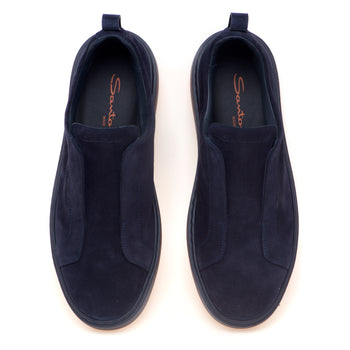 Sneaker slip-on Santoni in camoscio con suola tono su tono - 5