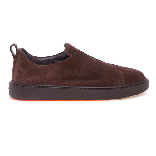 Sneaker slip-on Santoni in camoscio con suola tono su tono