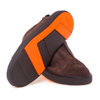 Sneaker slip-on Santoni in camoscio con suola tono su tono - 4