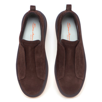 Sneaker slip-on Santoni in camoscio con suola tono su tono - 5