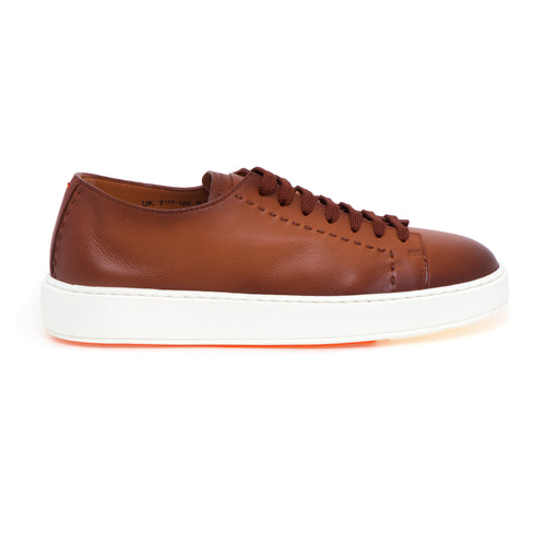 Sneaker Santoni in pelle anticata con impunture