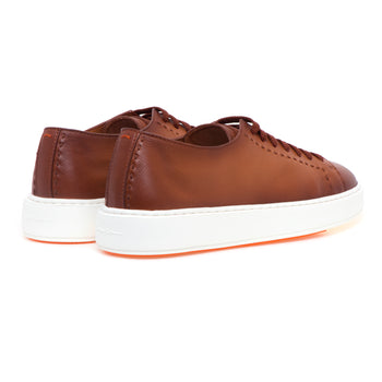 Sneaker Santoni in pelle anticata con impunture - 3