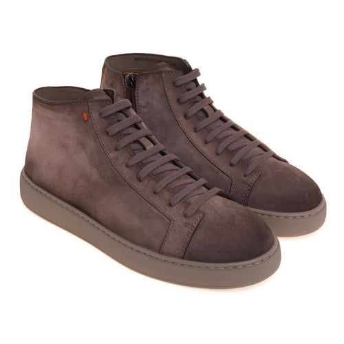 Sneaker Santoni Dump High in camoscio anticato supersoft con zip - 2