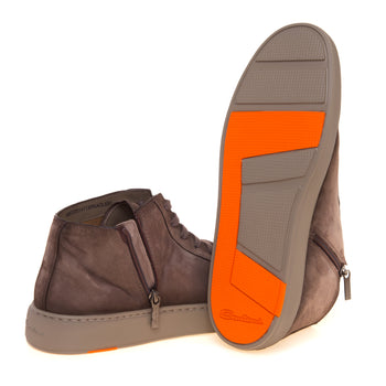 Sneaker Santoni Dump High in camoscio anticato supersoft con zip - 4