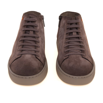 Sneaker Santoni Dump High in camoscio anticato supersoft con zip - 5