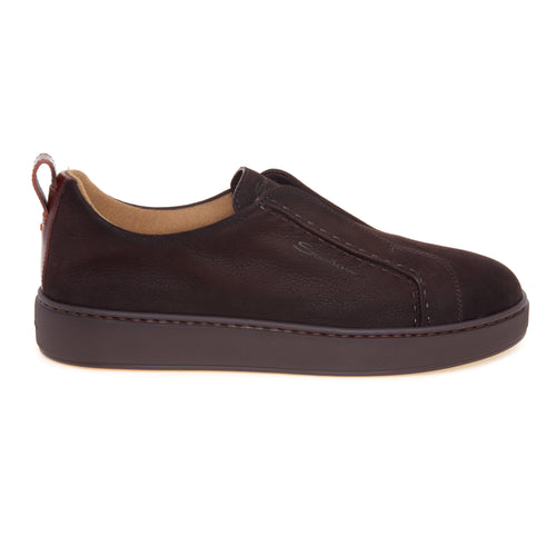 Sneaker slip-on Santoni Victory in nabuck con infilature - 1