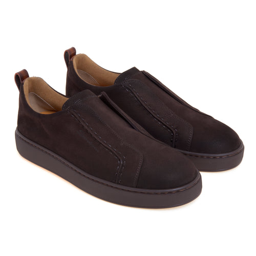 Sneaker slip-on Santoni Victory in nabuck con infilature - 2
