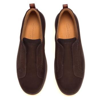 Sneaker slip-on Santoni Victory in nabuck con infilature - 5
