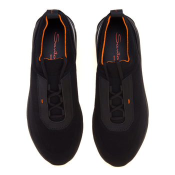 Sneaker Santoni Innova in tessuto elasticizzato e profili in pelle - 5