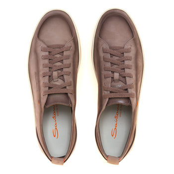 Sneaker Santoni Montecarlo in nabuck e pelle anticati - 5
