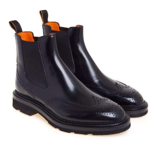 Chelsea boot Santoni in pelle spazzolata con lavorazione stile inglese - 2
