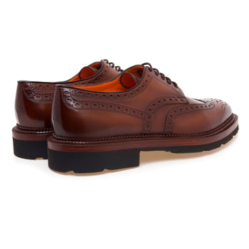 Stringata stile inglese Santoni in pelle - 3